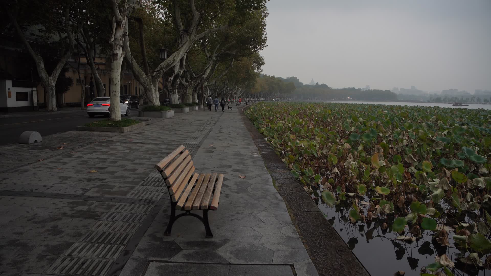 浙江杭州雾天的西湖4K风景视频视频的预览图