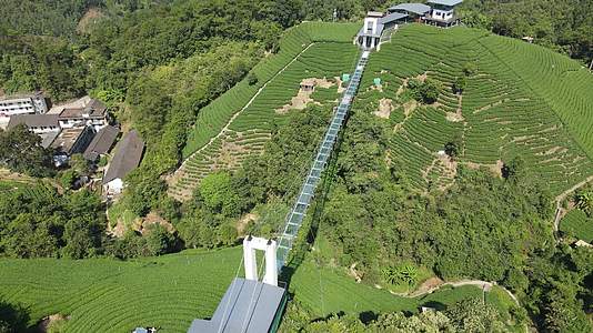广西贺州的南山茶海玻璃桥视频的预览图
