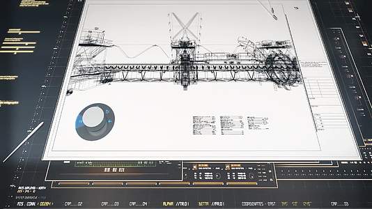 科技机械图纸线框穿越视频的预览图