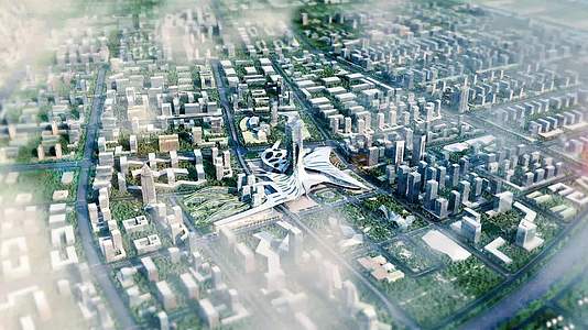 城市商业综合体地标建筑三维动画视频的预览图