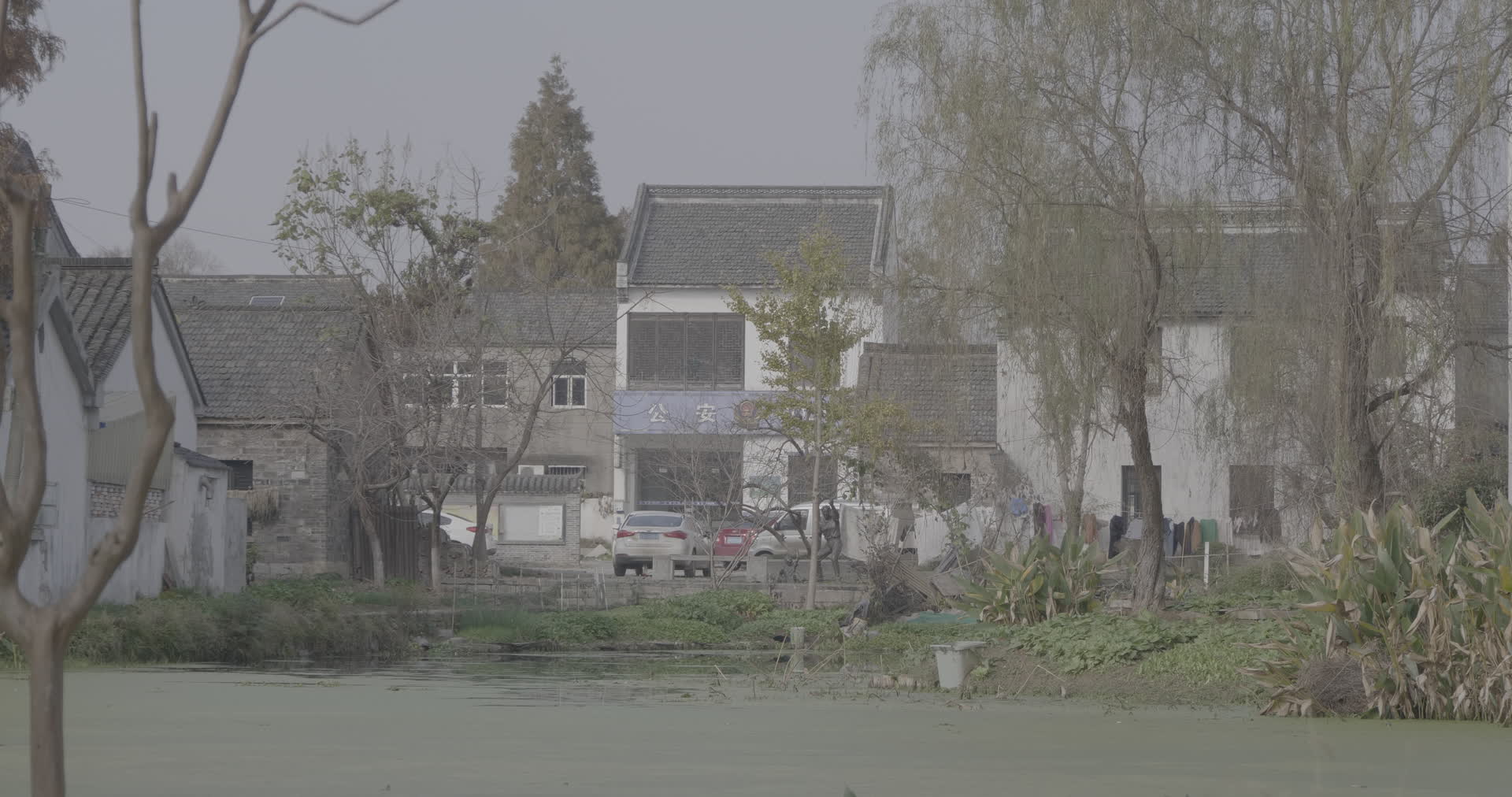 南京江宁杨柳村古建筑群公安派出所门头全景4K实拍视频视频的预览图