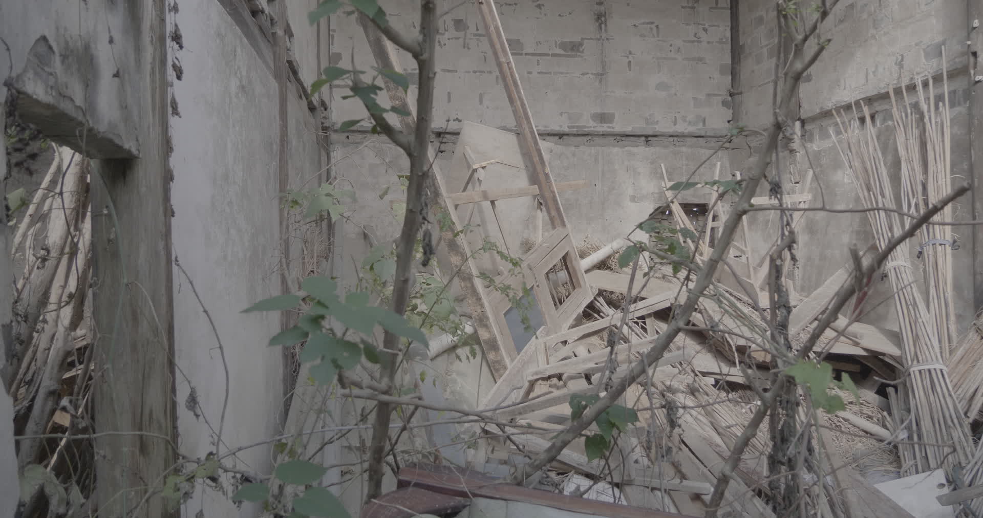 南京江宁杨柳村古建筑群破旧废弃房屋4K实拍视频视频的预览图
