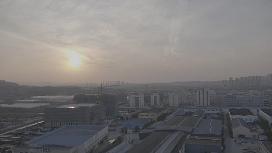 南京江宁城市大景建筑工地产业园工业园夕阳4K实拍视频视频的预览图