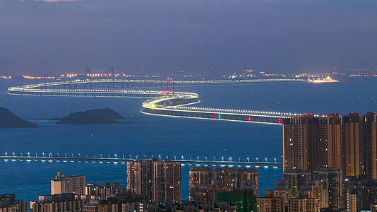珠海日出港珠澳大桥延时视频的预览图