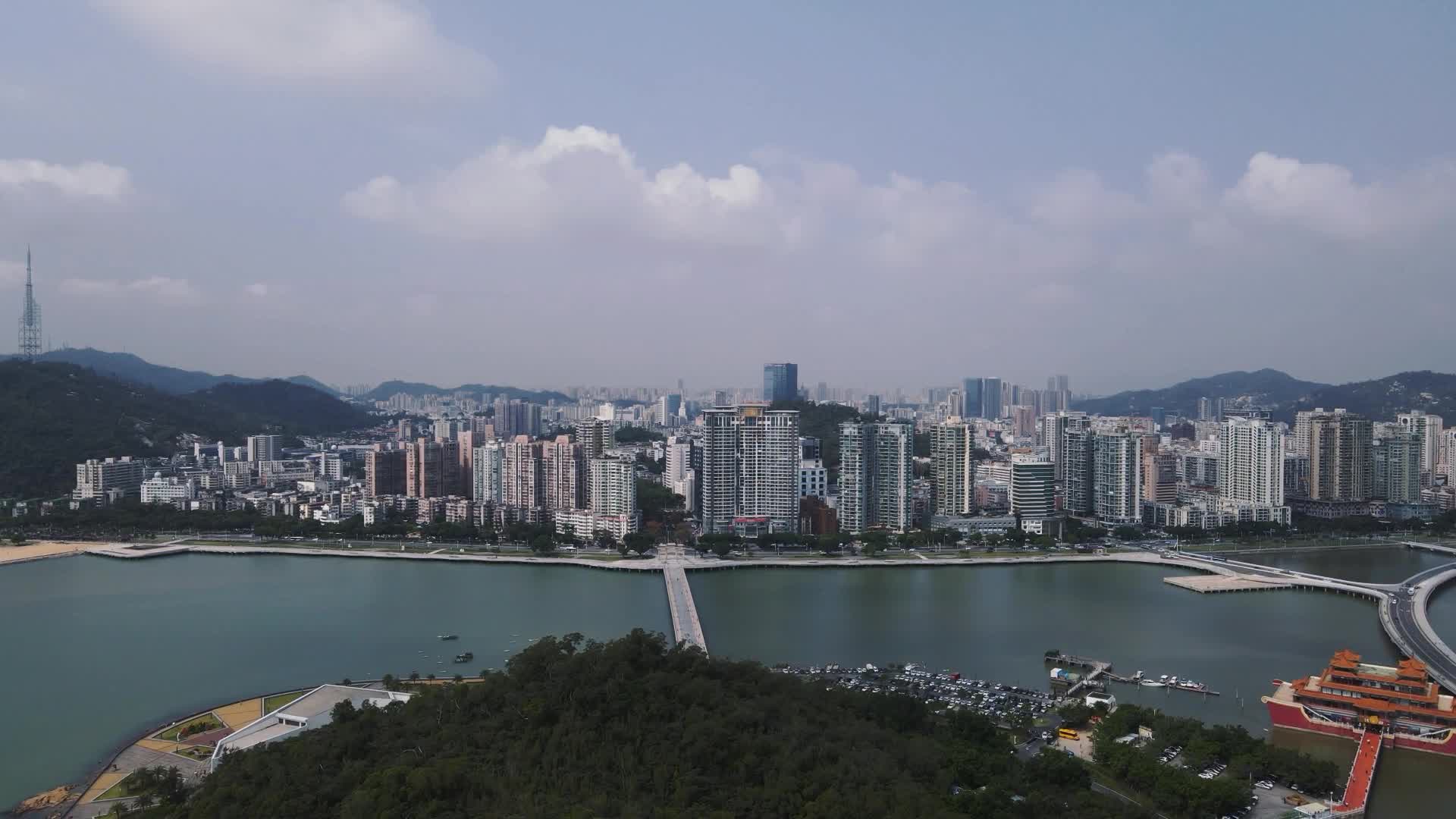广东珠海城市风光航拍视频的预览图