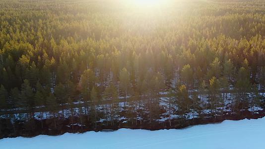 4K航拍北欧默奥雪景视频的预览图