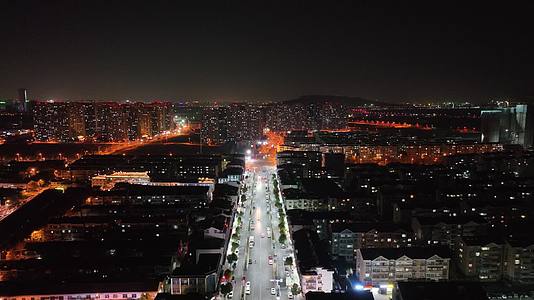 南京江宁秣陵城市夜景街道街景航拍4K实拍视频视频的预览图