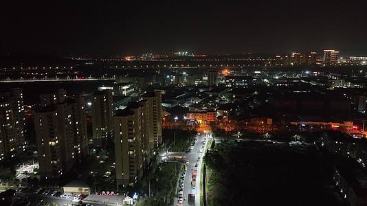南京江宁住宅楼工业园夜景航拍4K实拍视频视频的预览图