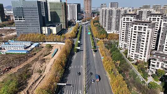 南京江宁秣周东路城市航拍4K实拍视频视频的预览图