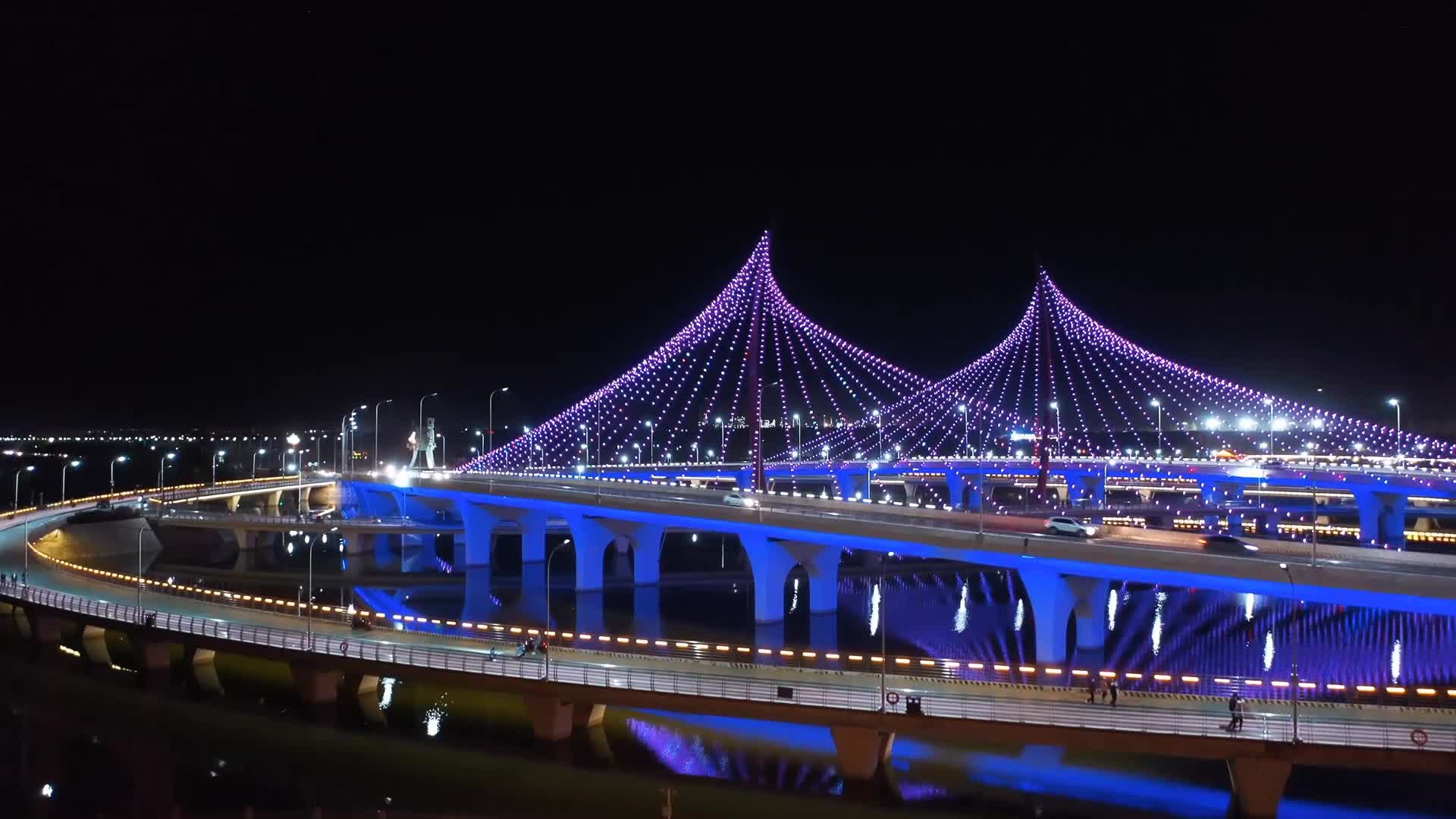 彩虹桥夜景视频的预览图
