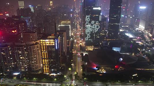 2022广州珠江新城IFC东塔西塔夜景视频的预览图