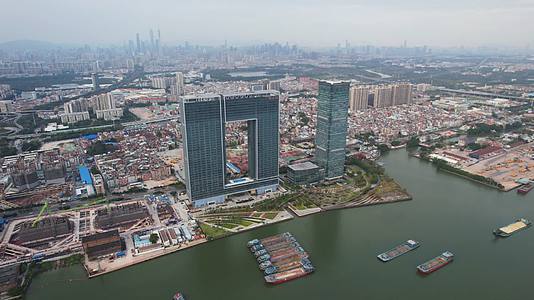 2022广州之窗城市珠江新城航拍洛溪视频的预览图