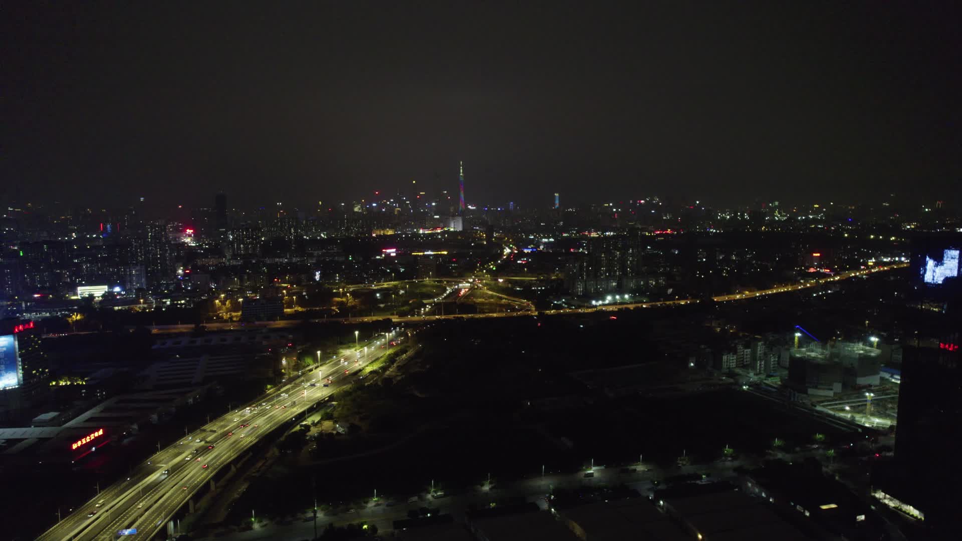 2022广州之窗城市珠江新城航拍夜景洛溪视频的预览图