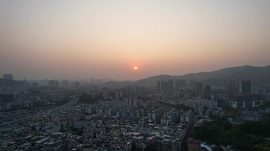 广州天河白云山日出日落朝阳夕阳清晨黄昏城市建筑山视频的预览图