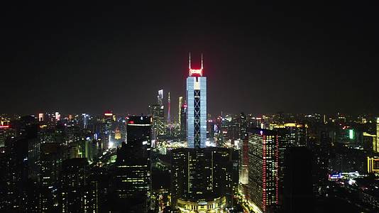 2022广州天河航拍中信广场珠江新城夜景视频的预览图