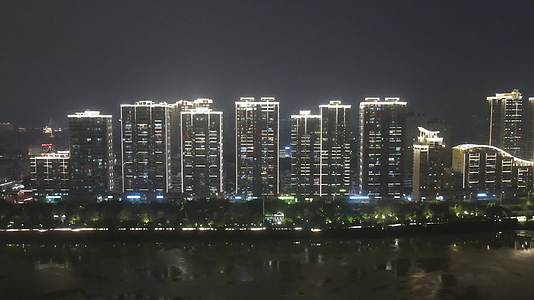 福建漳州城市夜景航拍视频的预览图
