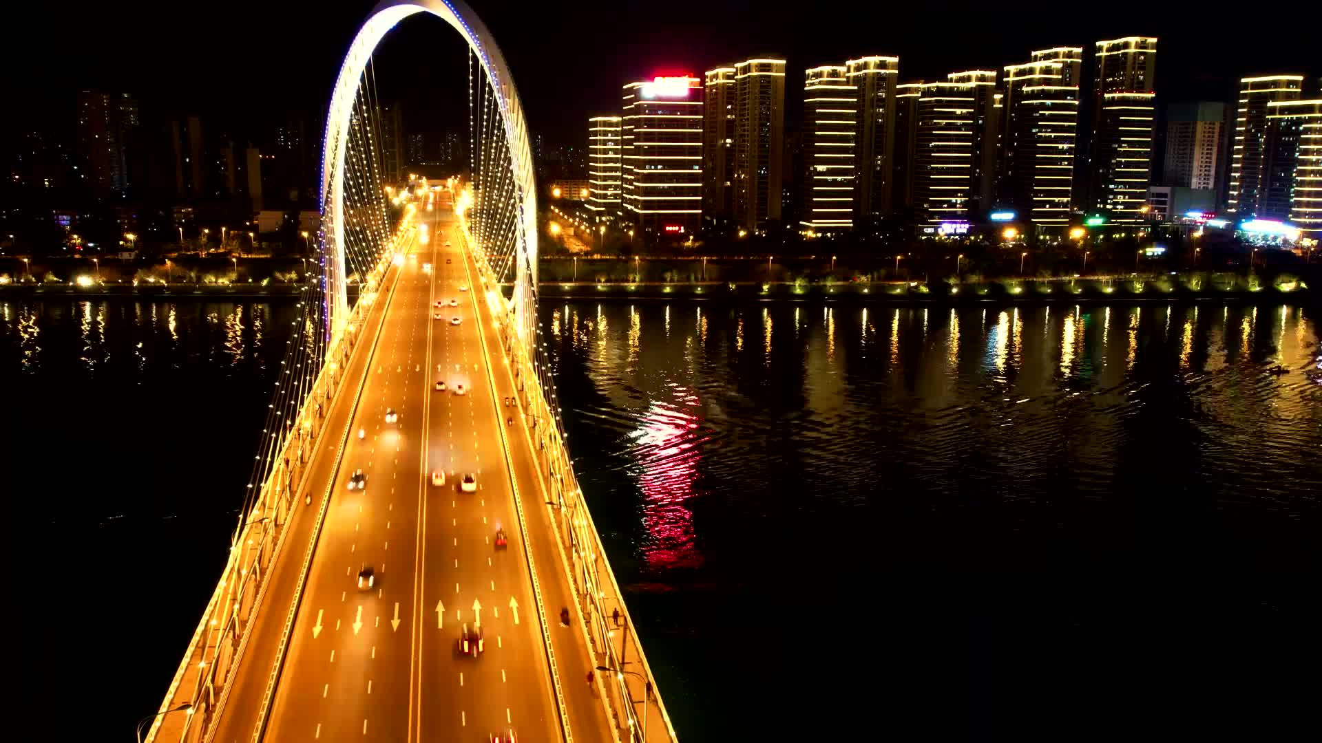 柳州白沙大桥延时夜景视频的预览图