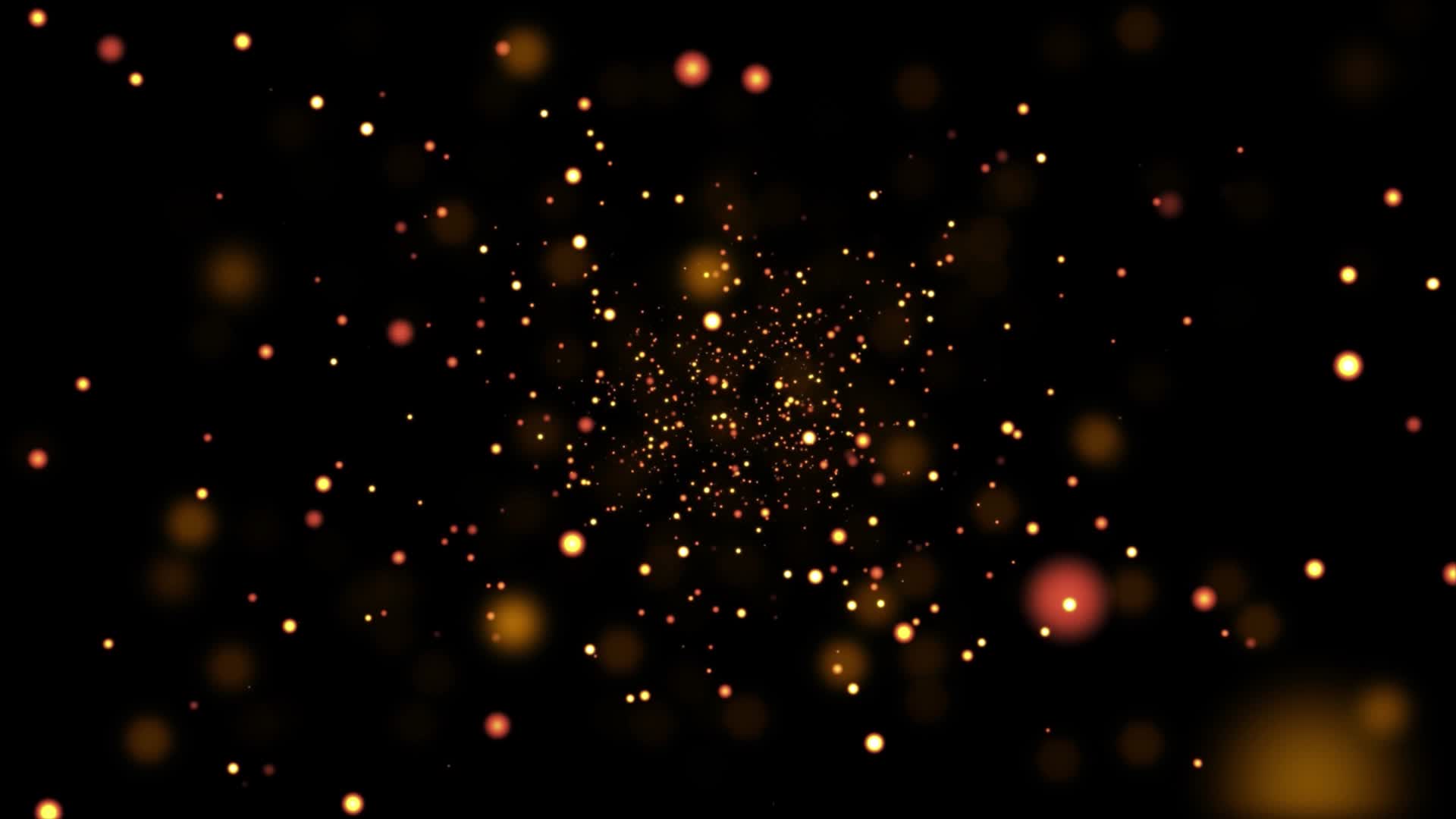 金黄粒子发射冲向屏幕4K视频背景视频的预览图