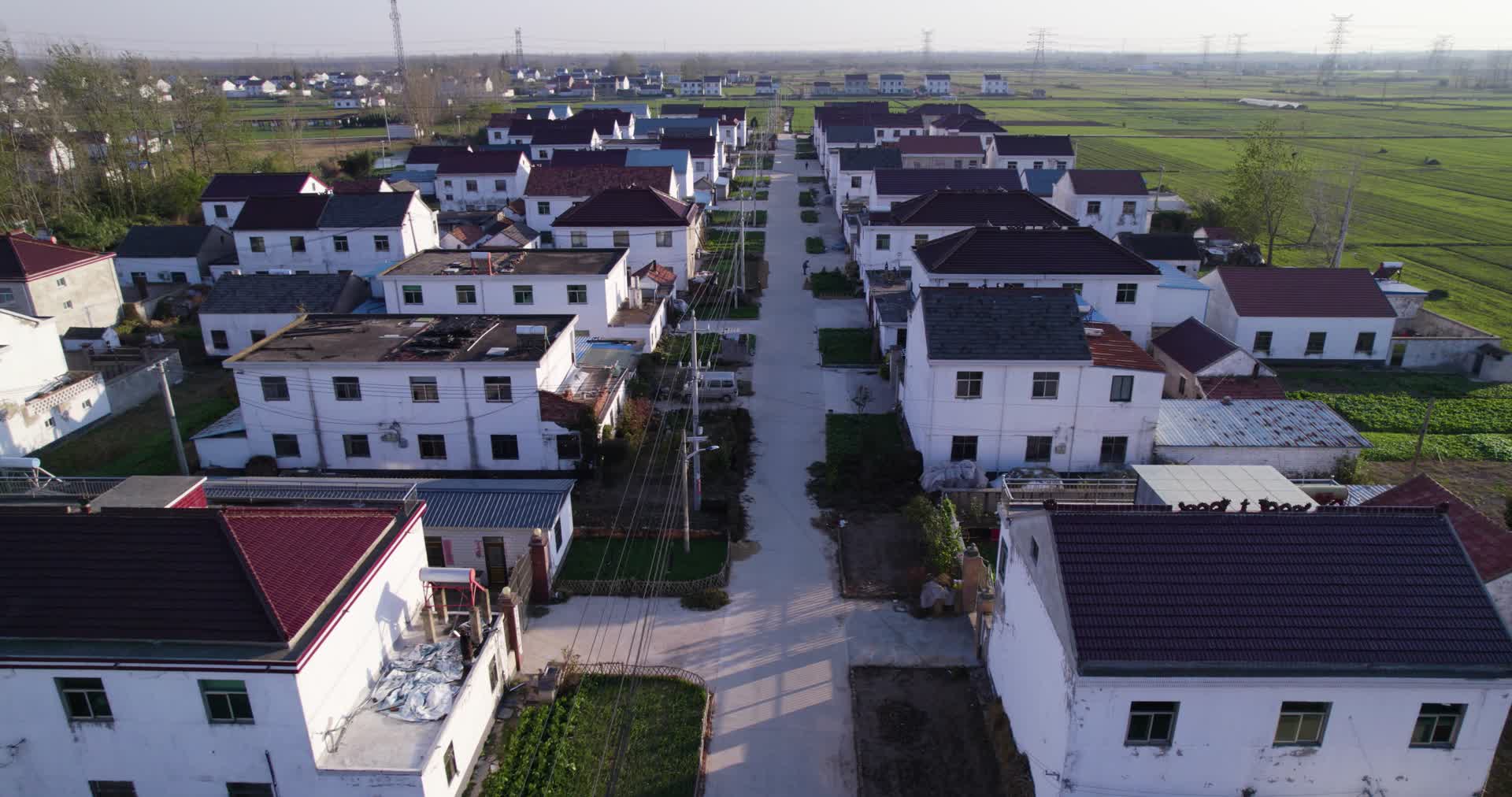 4k航拍江苏苏北盐城农村住房视频的预览图
