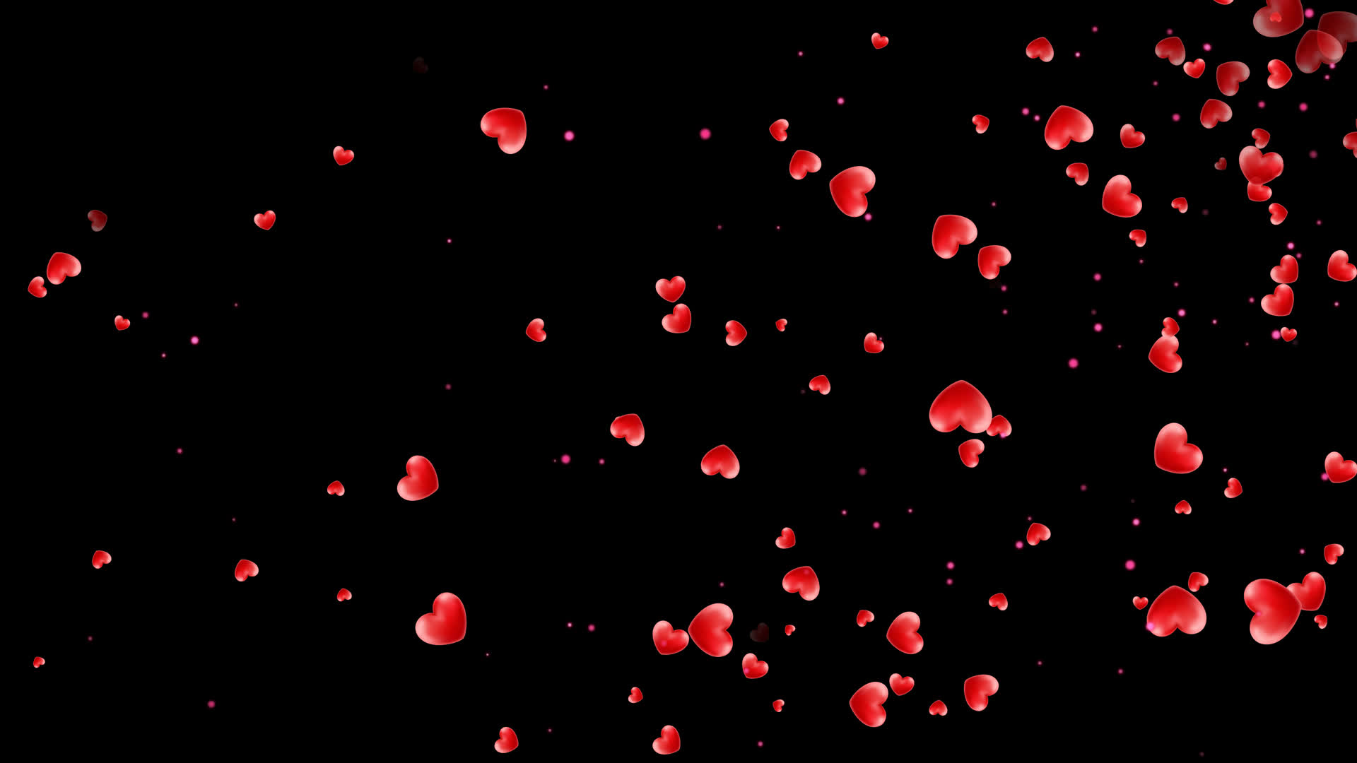 4K心形粒子飘扬通道视频循环2视频的预览图