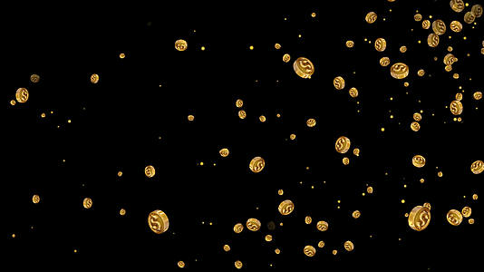 4K金币粒子飘扬通道视频循环2视频的预览图