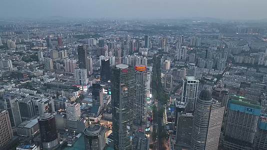 航拍日落后南京城市空境1视频的预览图