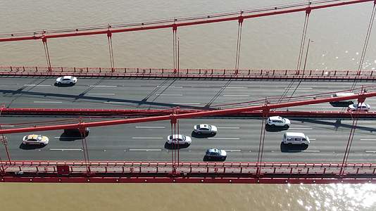 武汉长江鹦鹉洲大桥航拍视频的预览图