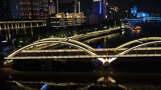 福建福州城市夜景交通航拍视频的预览图