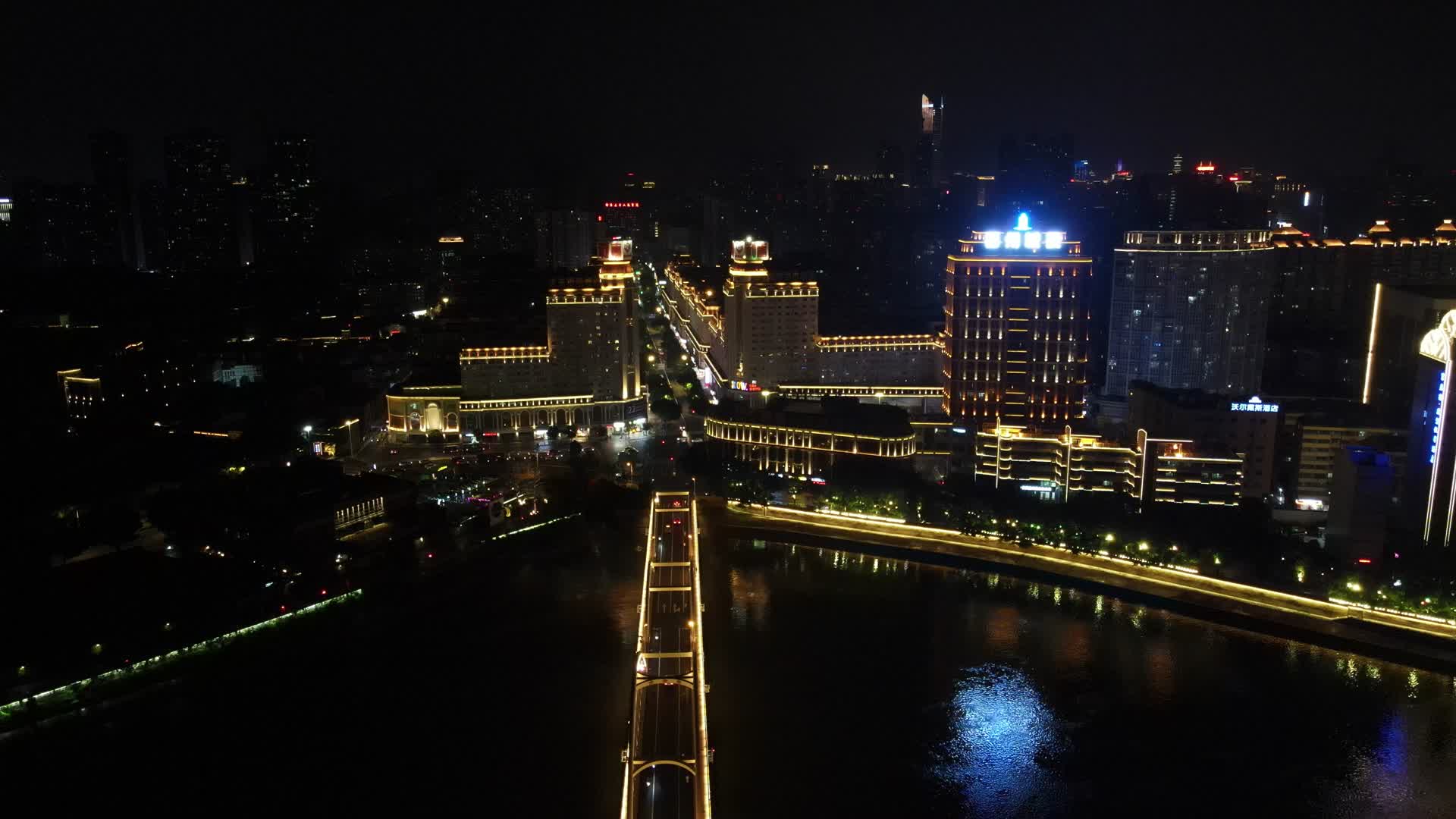 福建福州城市交通夜景航拍视频的预览图