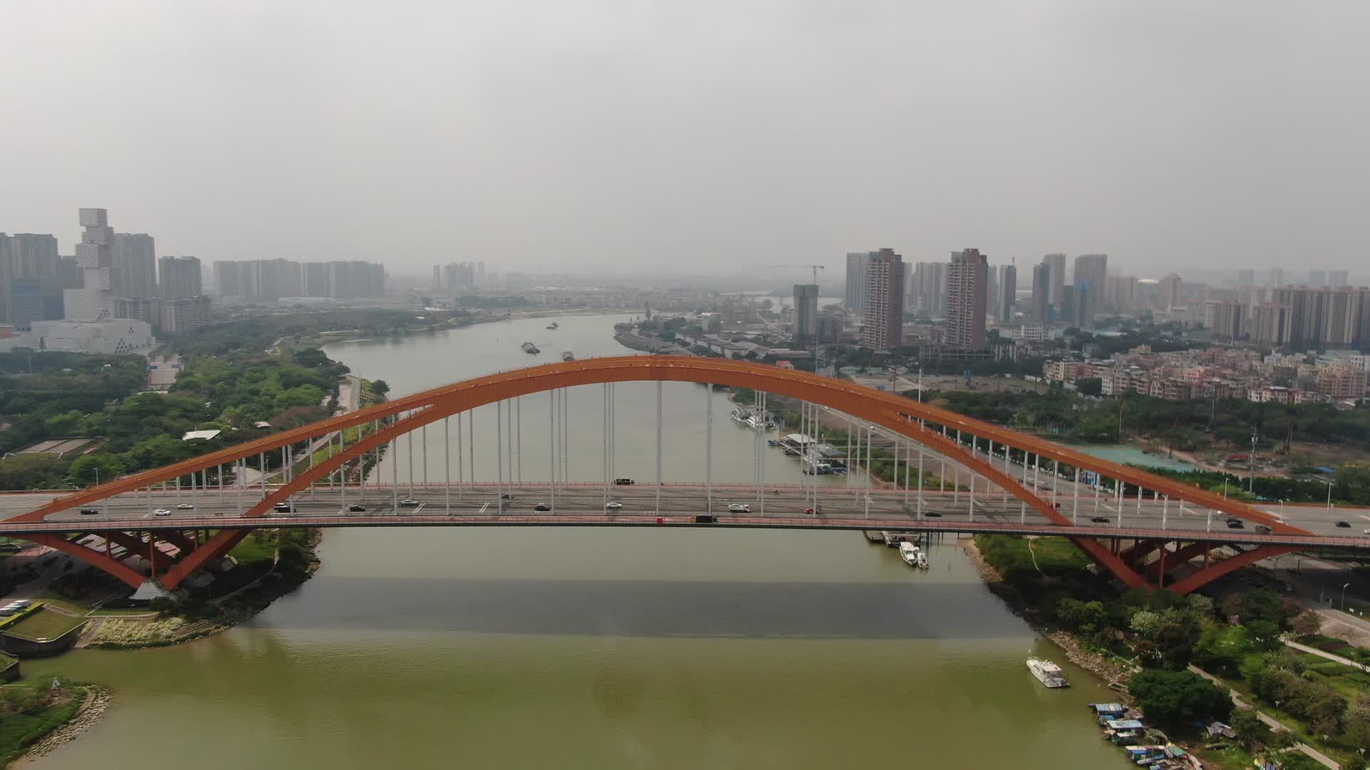 广东佛山东平大桥航拍视频的预览图