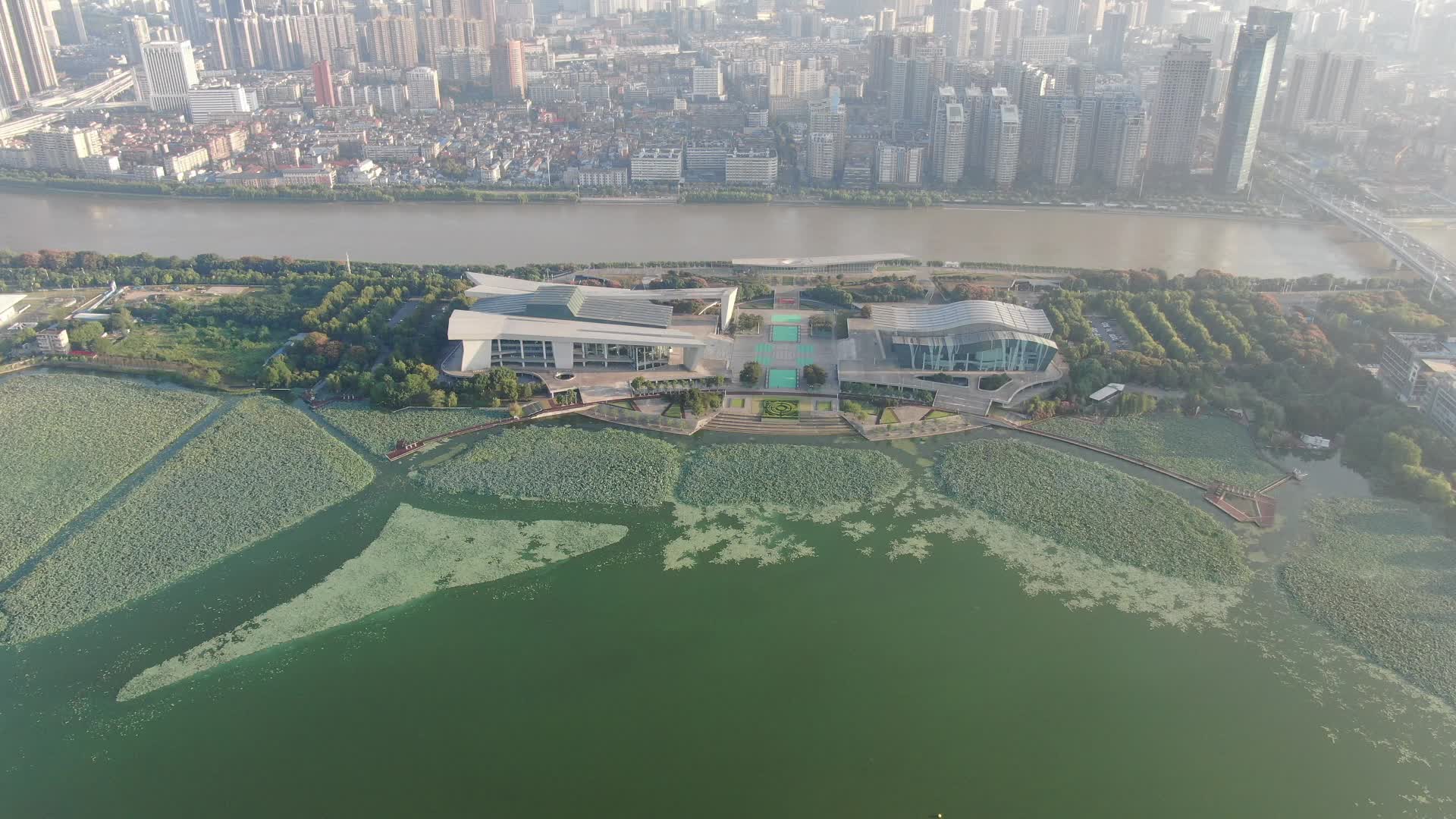 武汉月湖风景区航拍视频的预览图