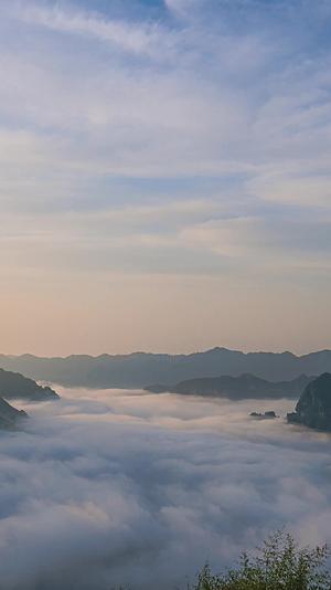 神秘湘西矮寨大桥景区清晨云海延时摄影视频的预览图
