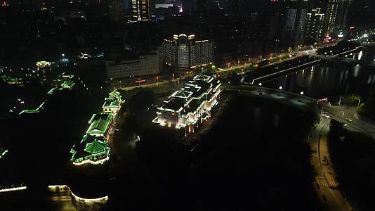 江西南昌滕王阁5A景区夜景航拍视频的预览图