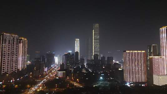 湖南长沙湘江夜景灯光秀航拍视频的预览图