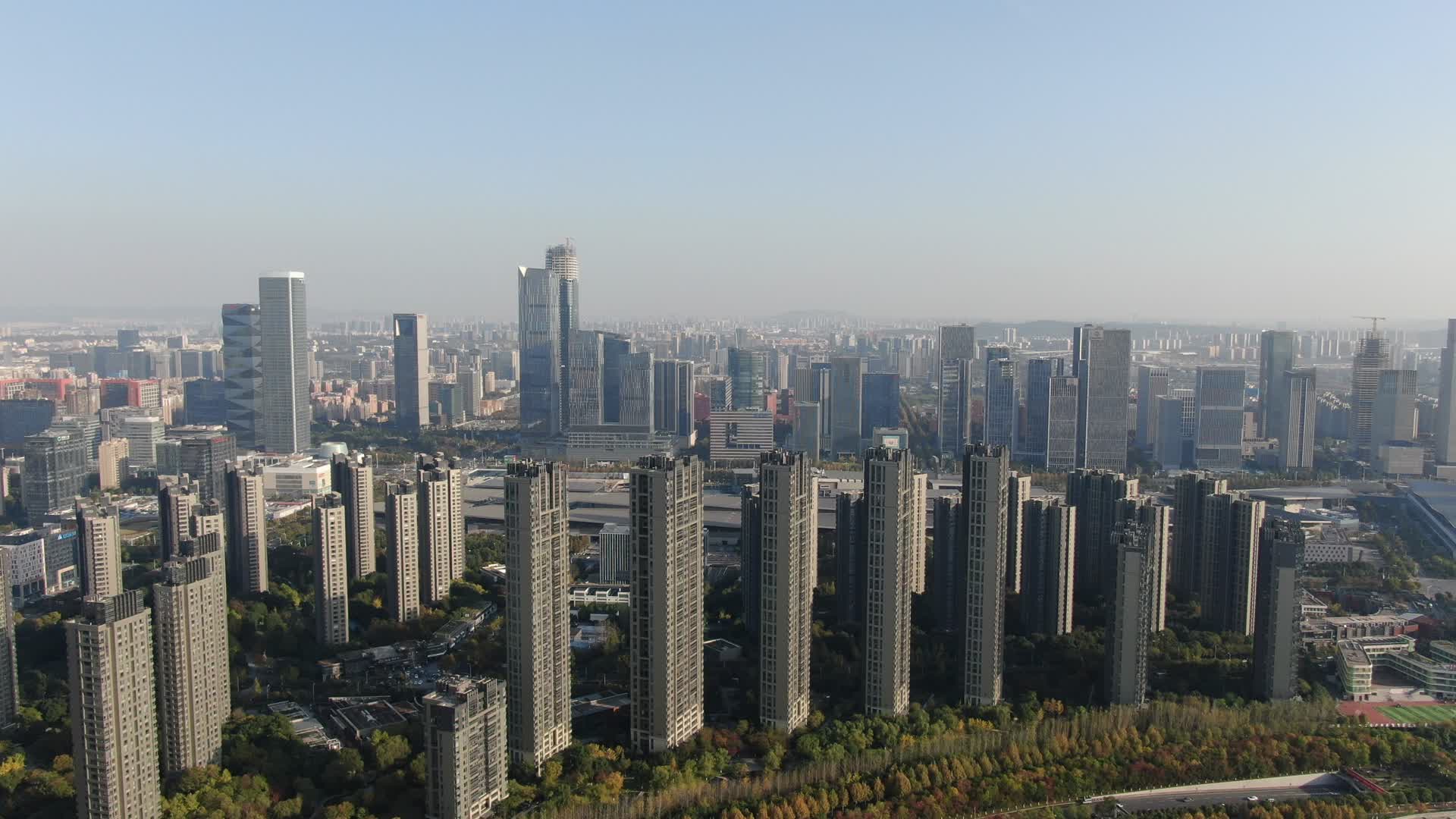江苏南京河西金融中心航拍视频的预览图