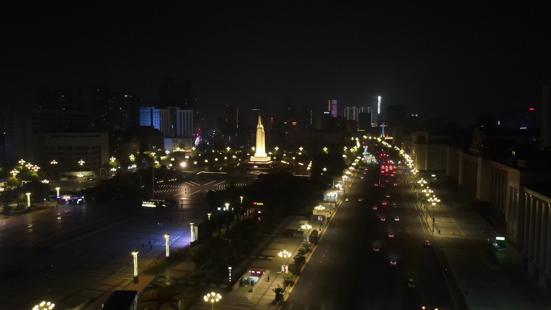 江西南昌八一广场夜景航拍视频的预览图