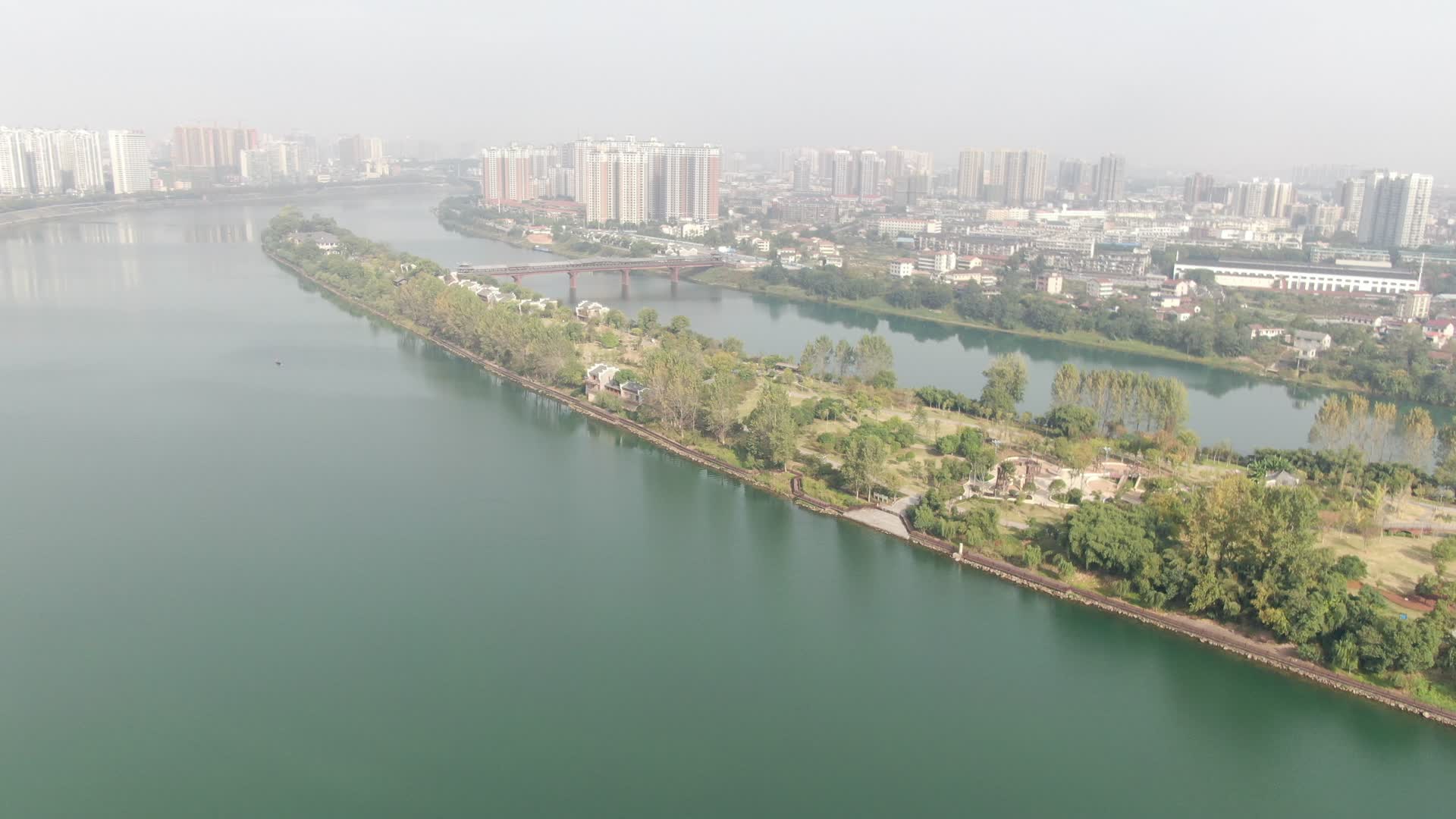 湖南衡阳湘江东洲岛4A景区航拍视频的预览图