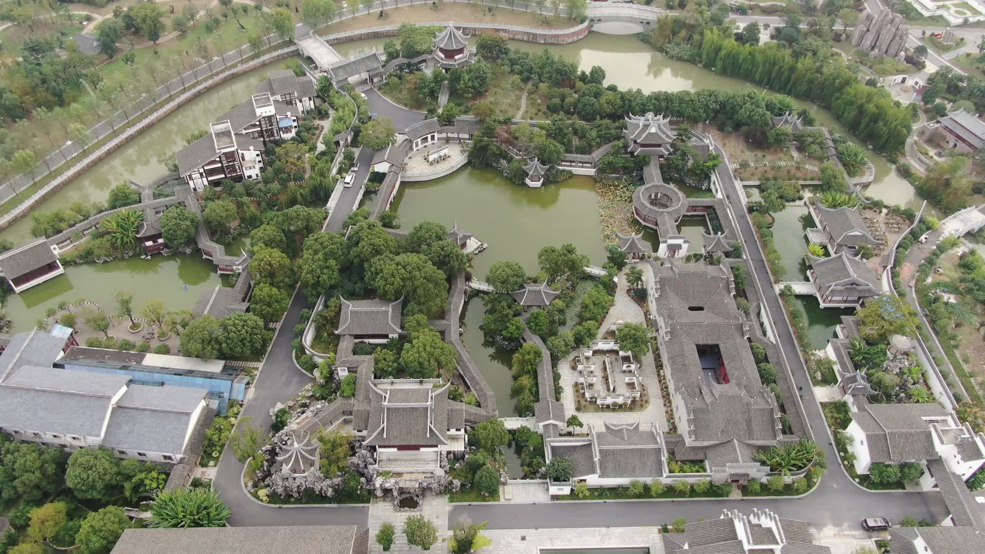 江西南昌湘湖古建筑航拍视频的预览图