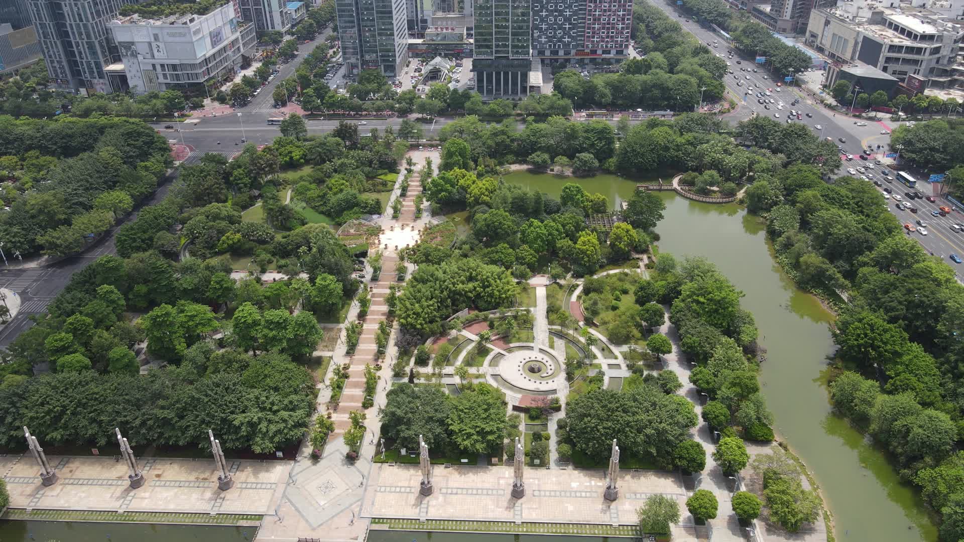 4K航拍广西柳州市民广场视频的预览图