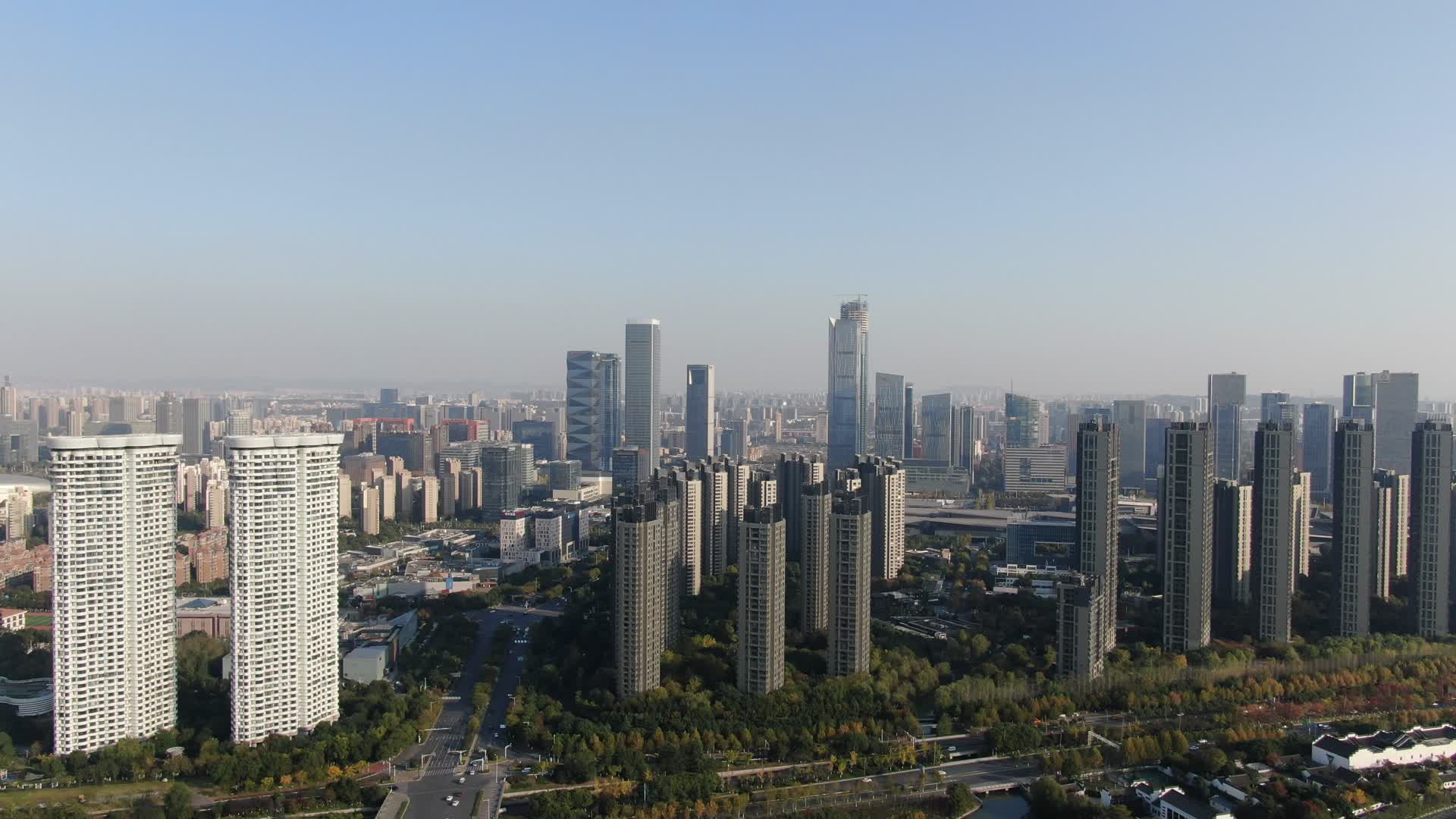 江苏南京河西城市建设航拍视频的预览图