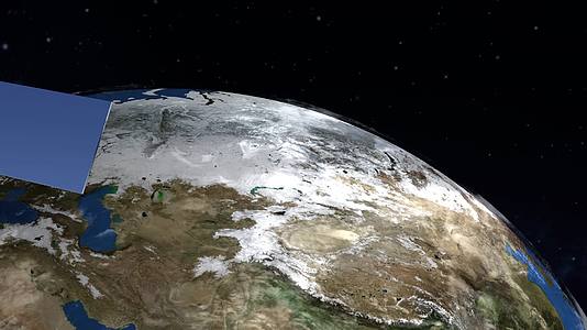 三维人造卫星绕地球视频的预览图