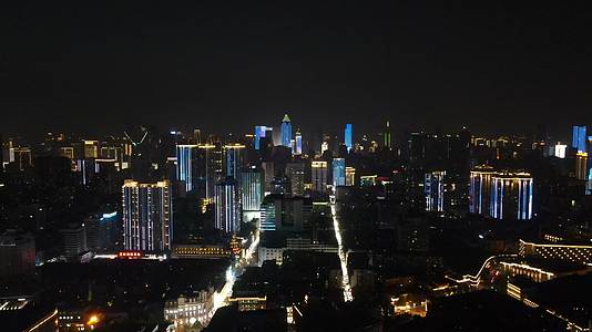 湖北武汉城市夜景航拍视频的预览图