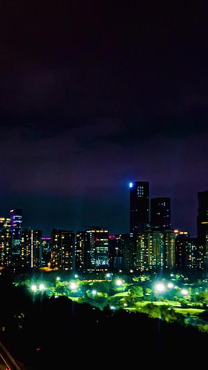 城市高楼夜景延时摄影视频的预览图