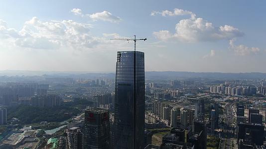 航拍贵州贵阳城市商务建筑高楼大厦视频的预览图