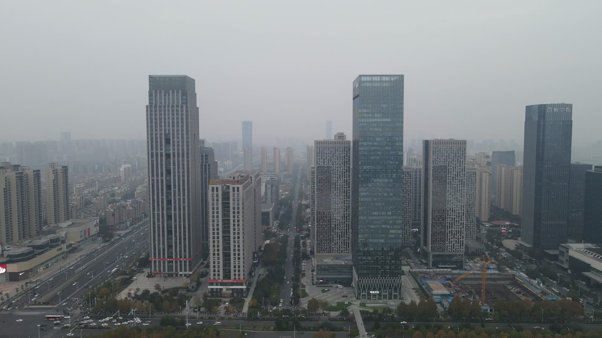 4K航拍安徽合肥城市建设高楼视频的预览图