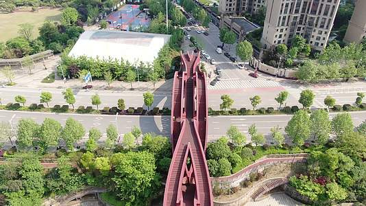 湖南长沙网红中国结桥梁航拍视频的预览图