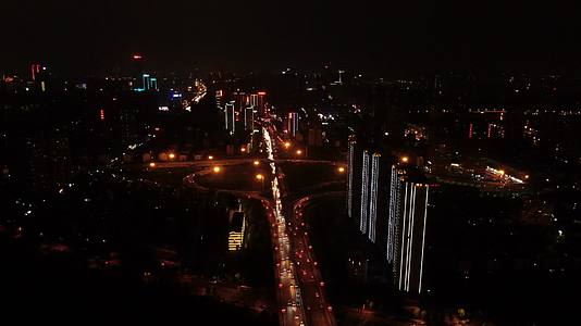 湖南长沙城市夜幕降临夜景航拍视频的预览图