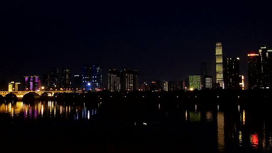 湖南长沙城市夜景灯光航拍延时视频的预览图