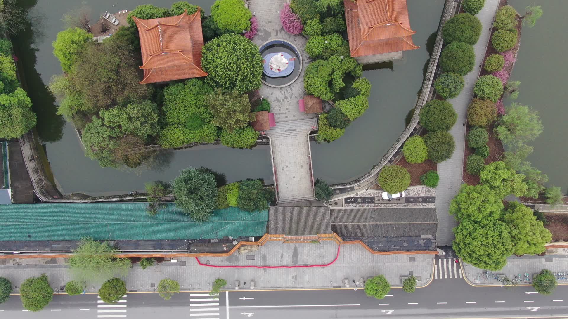 湖南长沙开福古寺航拍视频的预览图