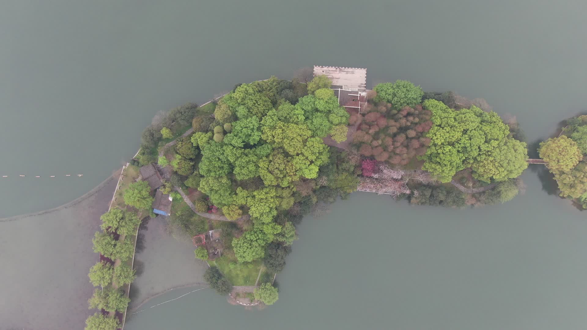航拍湖中岛屿视频的预览图